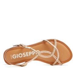 Sandalias planas Gioseppo doradas con tiras finas trenzadas nioaque - Querol online