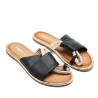 Sandalias planas Gioseppo negras con detalle metalizado whately