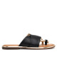 Sandalias planas Gioseppo negras con detalle metalizado whately - Querol online