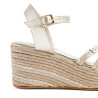 Sandalias cuña Popa albany oro con tiras de yute trenzadas