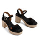 Sandàlies taló Popa daira negres amb taló ample - Querol online
