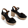 Sandàlies taló Popa daira negres amb taló ample
