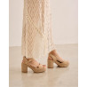 Sandalias tacón Popa daira beige con tacón ancho