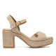 Sandalias tacón Popa daira beige con tacón ancho - Querol online