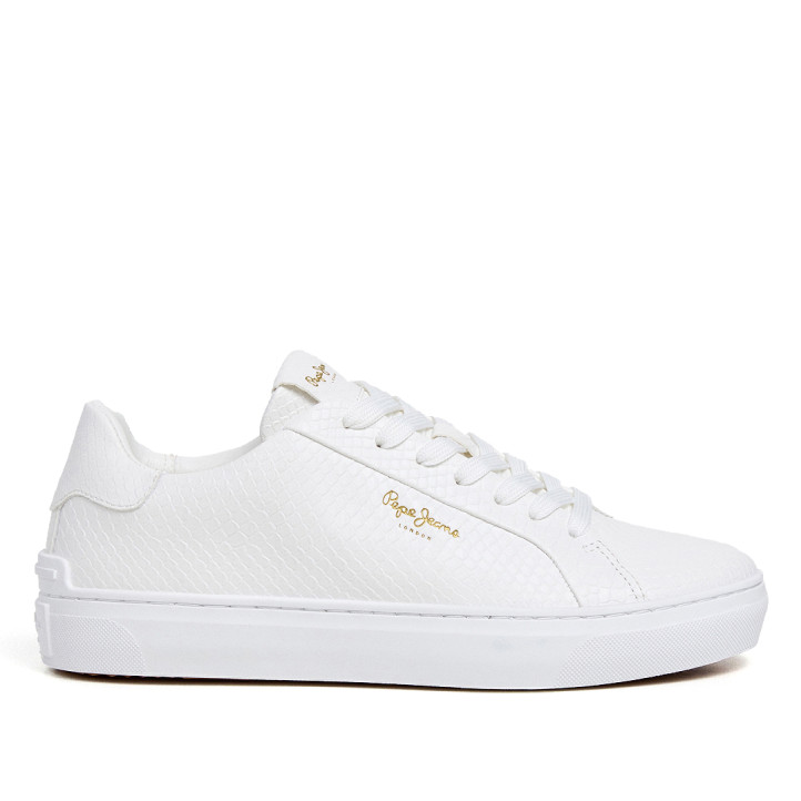 Zapatillas urban Pepe Jeans candem rump blancas con efecto serpiente - Querol online