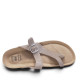 Sandalias planas Owel menorca beige con tira cruzada y hebilla tipo bio - Querol online
