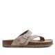Sandalias planas Owel menorca beige con tira cruzada y hebilla tipo bio - Querol online