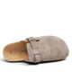 Zuecos Stay taupe con hebilla lateral y suela efecto corcho - Querol online