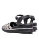 Sandalias cuña Redlove miyu negras con tiras metalizadas y negras - Querol online