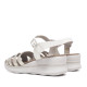 Sandàlies falca Redlove miyu metal·litzades amb tires metal·litzades i blanques - Querol online