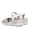 Sandalias cuña Redlove miyu metalizadas con tiras metalizadas y blancas