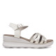 Sandalias cuña Redlove miyu metalizadas con tiras metalizadas y blancas - Querol online