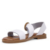 sandalias Redlove akane blancas con hebilla de mimbre