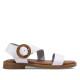 sandalias Redlove akane blancas con hebilla de mimbre - Querol online