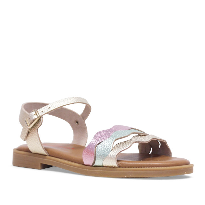 sandalias Redlove yukari metalizadas con tiras multicolor - Querol online