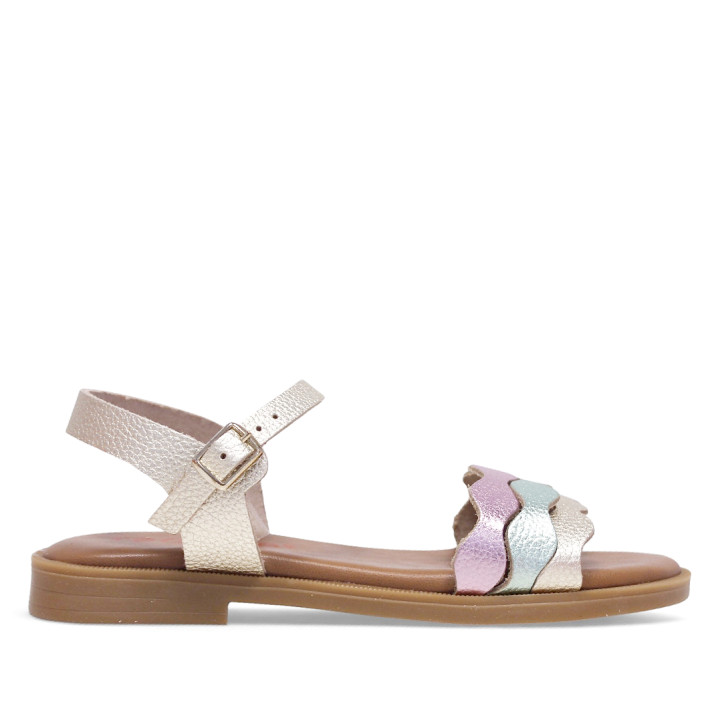 sandalias Redlove yukari metalizadas con tiras multicolor - Querol online