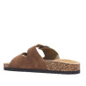 Sandalias planas Stay marrones estilo bio con doble hebilla envejecida y suela efecto corcho