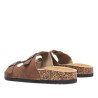 Sandalias planas Stay marrones estilo bio con doble hebilla envejecida y suela efecto corcho