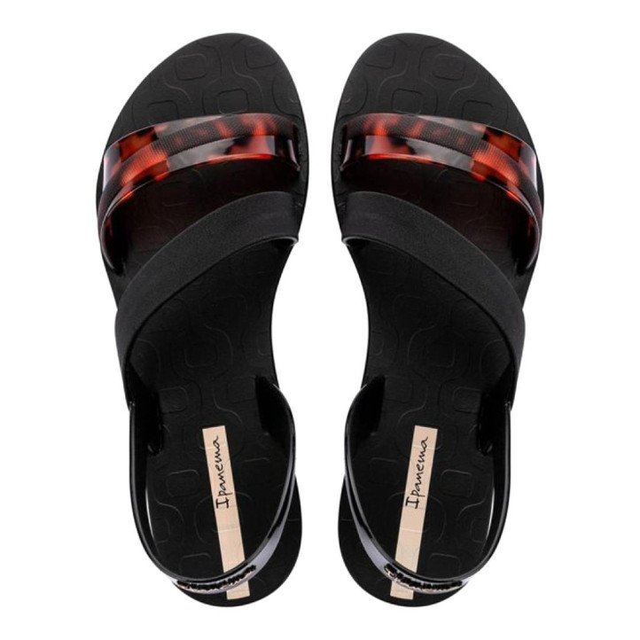 Chanclas Ipanema negras con carey vibrant sandal fem - Querol online