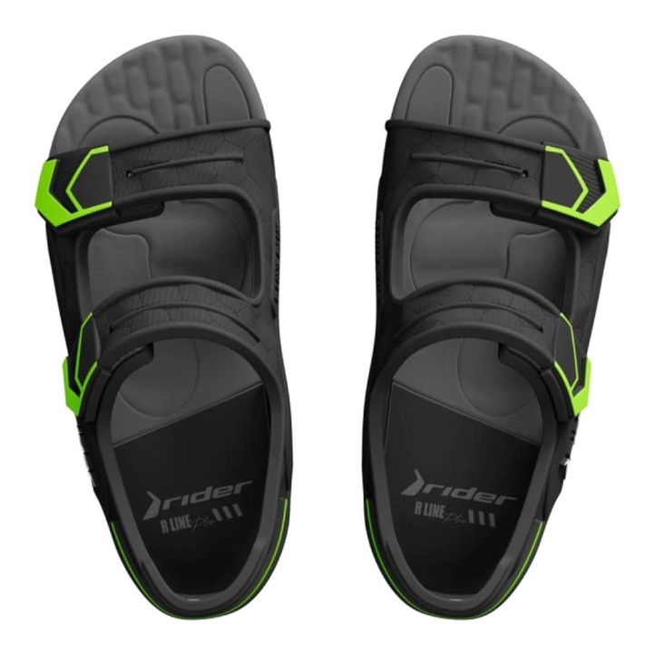 chanclas Ipanema negras con detalles verdes r line papete - Querol online
