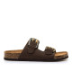 Sandalias planas Mustang lazy marrón moka estilo bio - Querol online