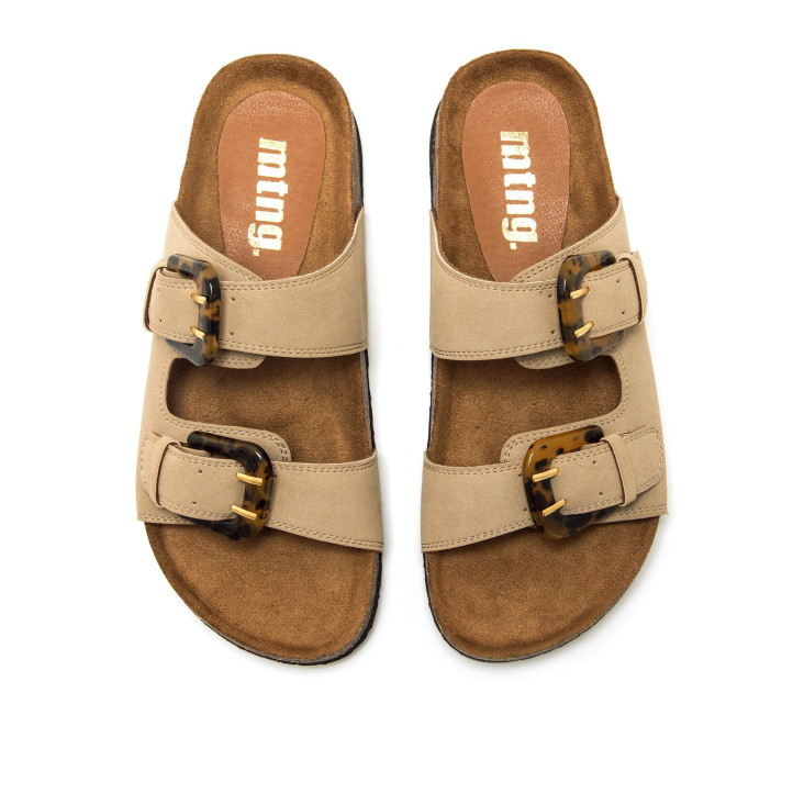 Sandalias planas Mustang lazy beige estilo bio - Querol online