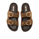 Sandalias planas Mustang sia marrones con detalles de tachuelas - Querol online