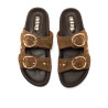 Sandalias planas Mustang sia marrones con detalles de tachuelas