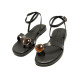 Sandalias planas Mustang alysa negras con piedra decorativa - Querol online