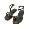 Sandalias planas Mustang alysa negras con piedra decorativa