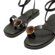 Sandalias planas Mustang alysa negras con piedra decorativa - Querol online