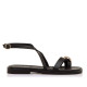 Sandalias planas Mustang alysa negras con piedra decorativa - Querol online