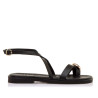 Sandalias planas Mustang alysa negras con piedra decorativa