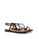 Sandalias planas Mustang maria negras con tiras trenzadas y brillos - Querol online