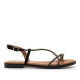 Sandalias planas Mustang maria negras con tiras trenzadas y brillos - Querol online