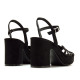 Sandalias tacón Mustang britt negras con tiras finas y plataforma delantera - Querol online