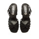 Sandalias tacón Mustang britt negras con tiras finas y plataforma delantera - Querol online