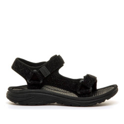 Sandalias planas Mustang solana negras con toque brillante estilo deportivo - Querol online