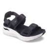 Sandalias cuña Skechers arch fit 2.0 negras con suela blanca