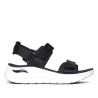 Sandalias cuña Skechers arch fit 2.0 negras con suela blanca