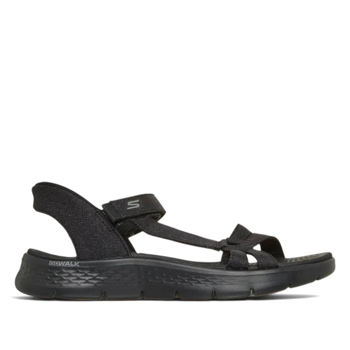 Sandàlies planes Skechers slip-ins: GO WALK flex sandal-illuminate negres - Querol online