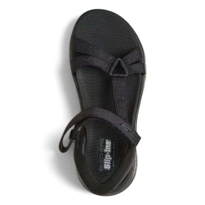 Sandàlies planes Skechers slip-ins: GO WALK flex sandal-illuminate negres - Querol online