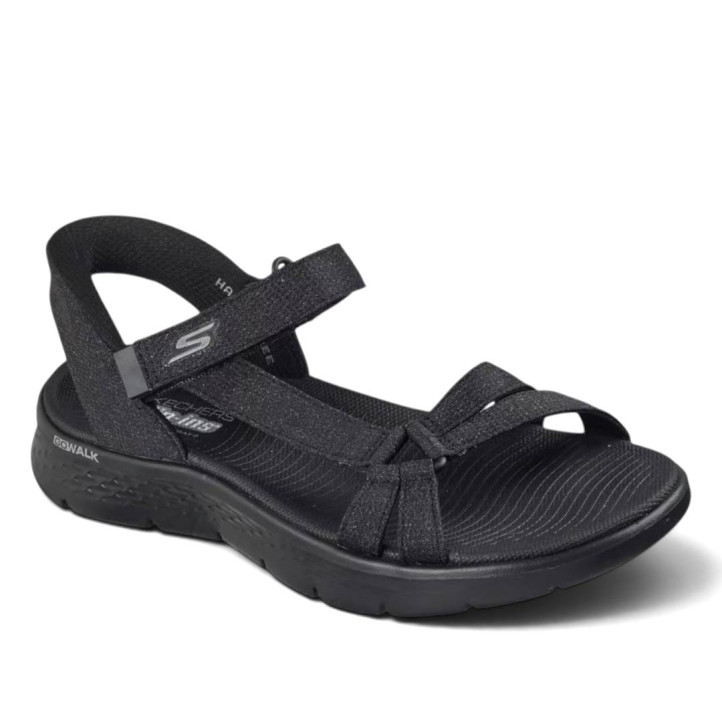 Sandàlies planes Skechers slip-ins: GO WALK flex sandal-illuminate negres - Querol online