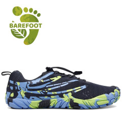 Zapatillas deportivas BB Up estilo pies de gato con detalles azules y amarillos barefoot