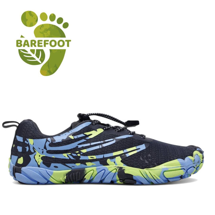 Sabatilles esportives BB Up estil peus de gat amb detalls blaus i grocs barefoot - Querol online