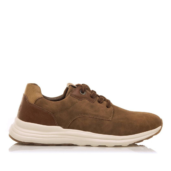 Sabates sport Mustang tady marrons amb detalls en tons sorra - Querol online