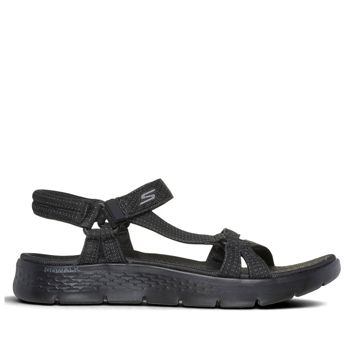 Sandàlies planes Skechers go walk flex negres - Querol online