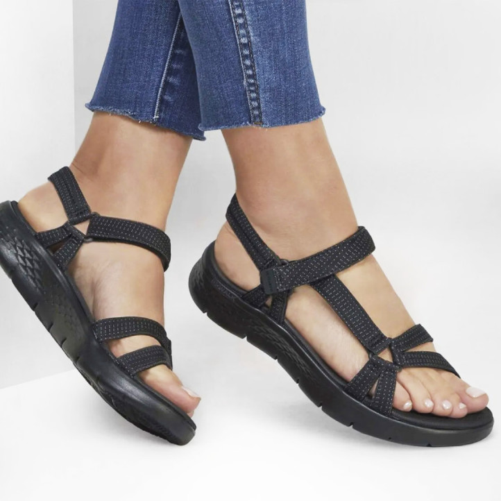 Sandàlies planes Skechers go walk flex negres - Querol online