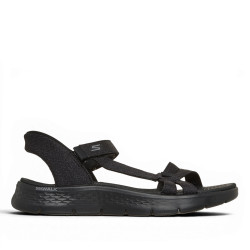 Sandalias planas Skechers slip-ins: GO WALK flex sandal-illuminate negras - Querol online