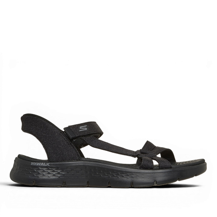 Sandalias planas Skechers slip-ins: GO WALK flex sandal-illuminate negras - Querol online